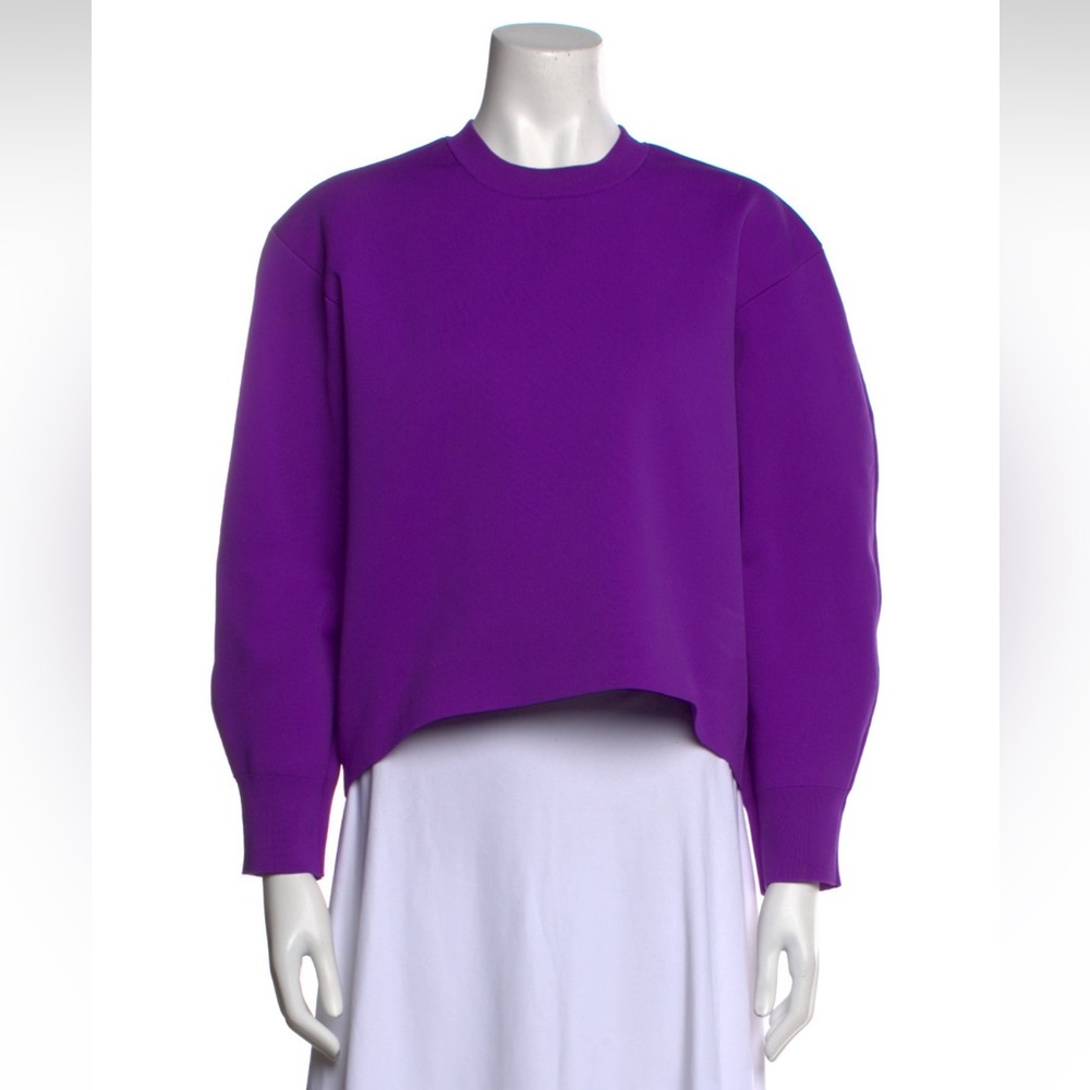 Electric purple Tibi crew neck sweatshirt